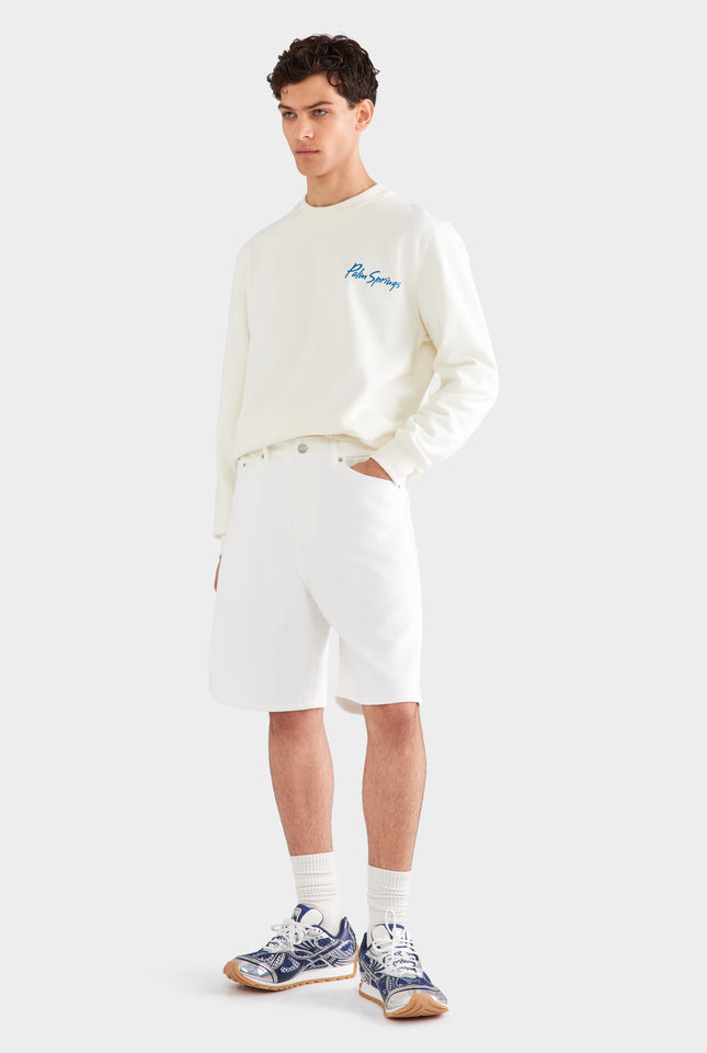Denim Short - White