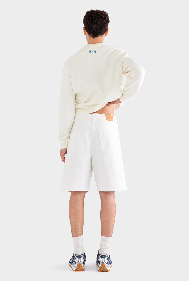 Denim Short - White