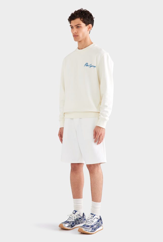 Fleece Track Crewneck - Cream