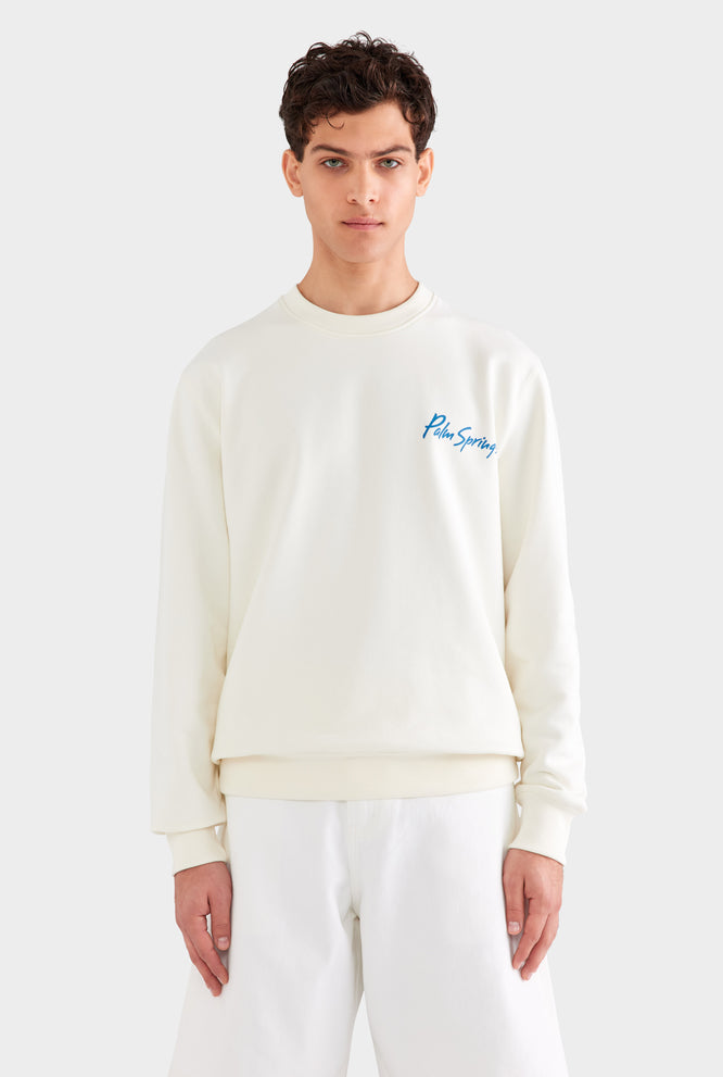 Fleece Track Crewneck - Light Grey Marl