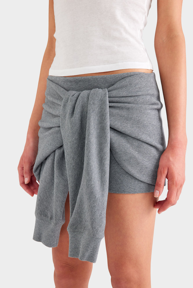 Fleece Wrap Skirt - Dark Grey Marl