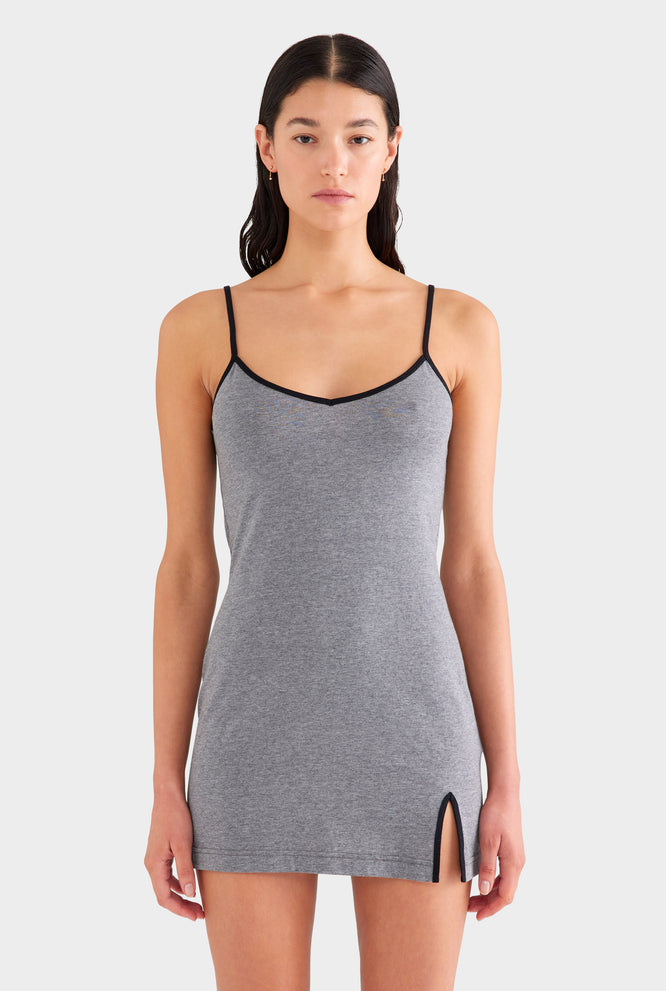 Jersey Mini Dress - Dark Grey Marl