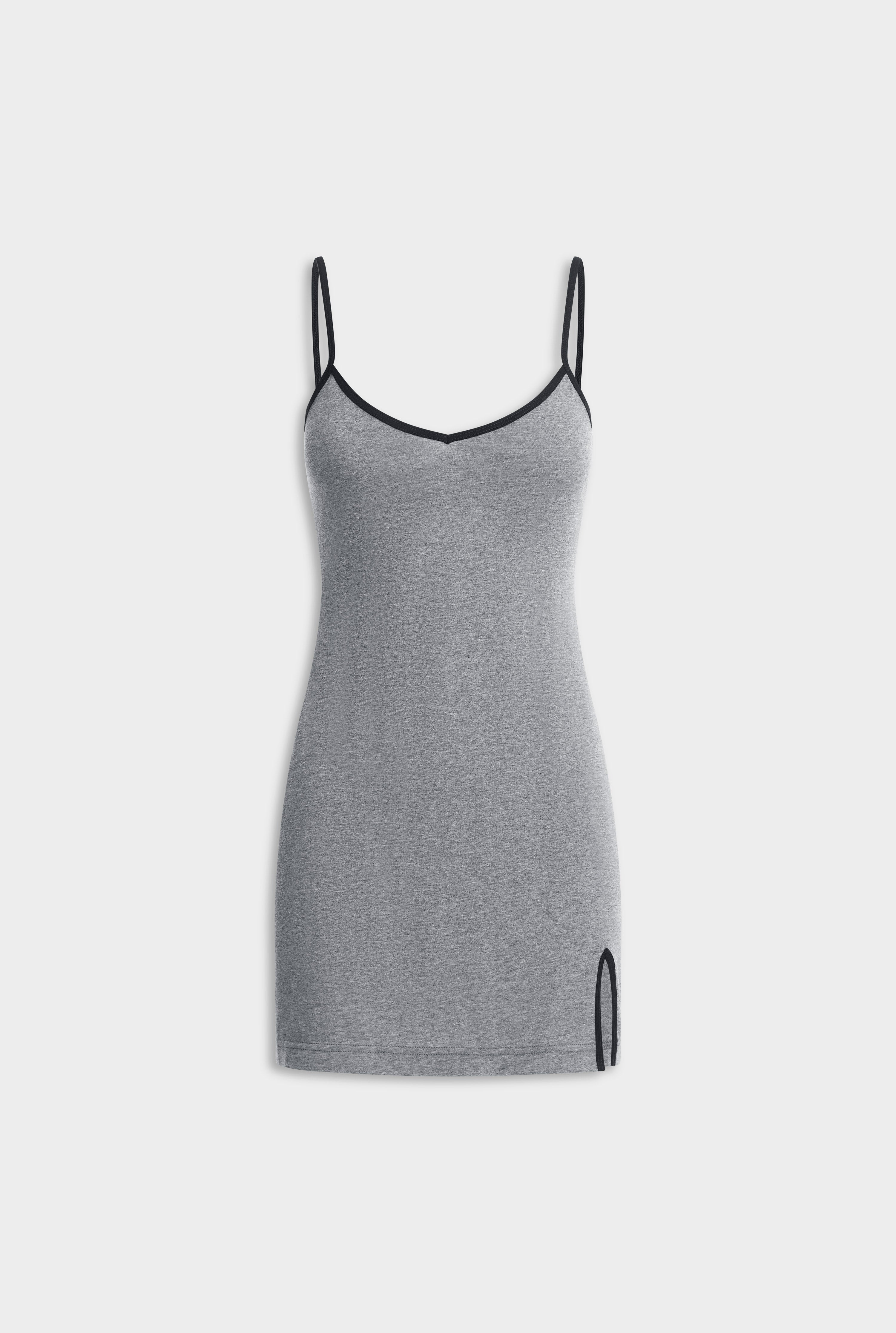 Jersey Mini Dress - Dark Grey Marl