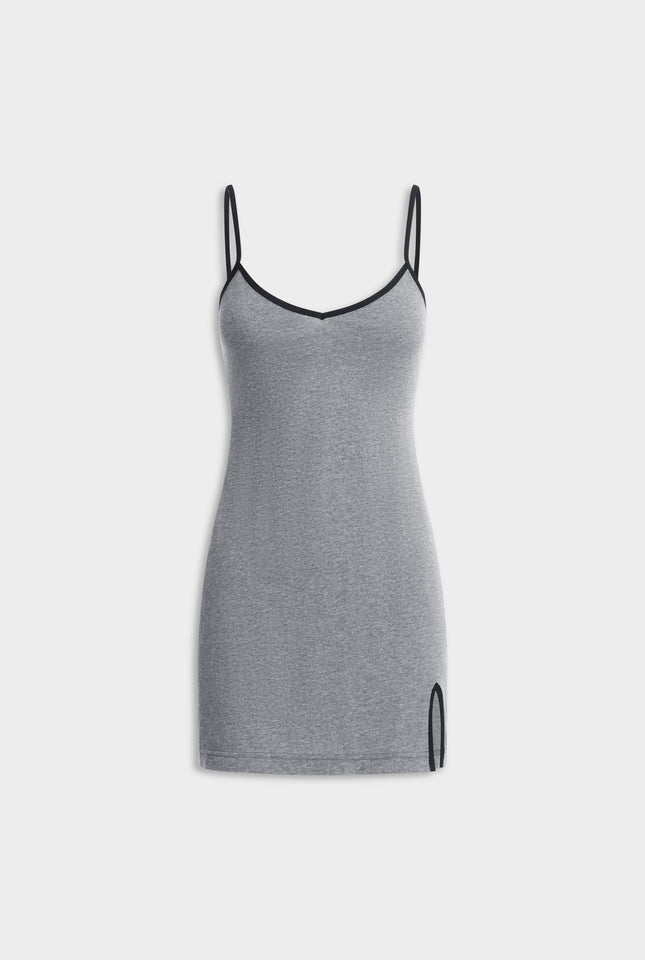 Jersey Mini Dress - Dark Grey Marl
