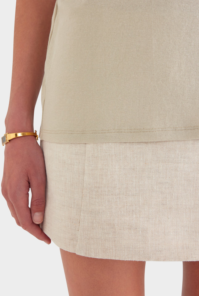 Lightweight Cotton Tee - Stone
