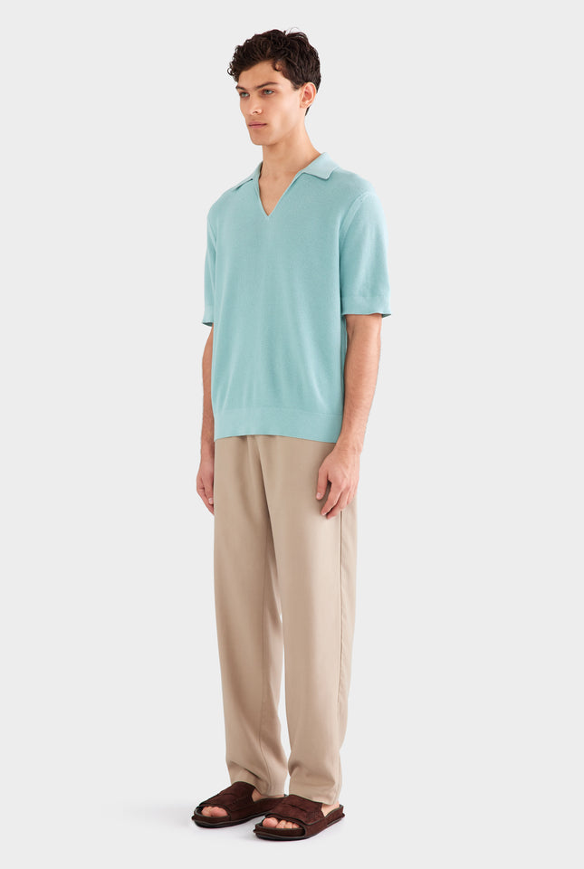 Lightweight Knit Polo - Arctic Blue