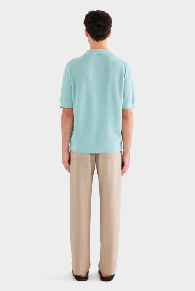 Lightweight Knit Polo - Arctic Blue