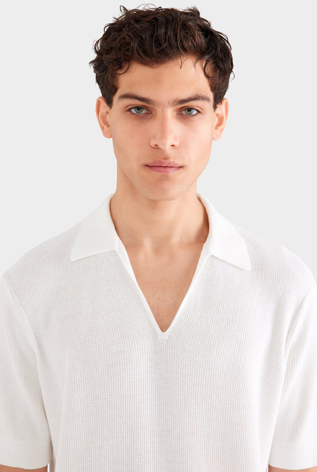 Lightweight Knit Polo - Off White
