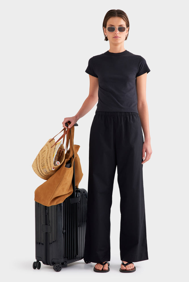 Heavy Cotton Poplin Pant - White/Sage/Peach Pinstripe