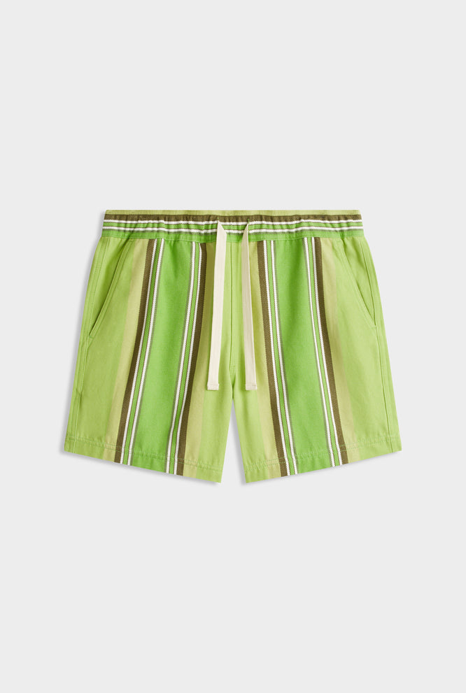 Lounge Short -  Green Stripe