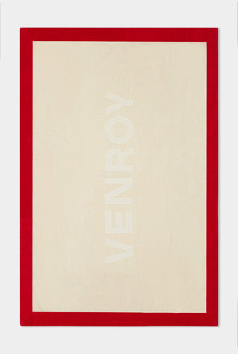 Venroy Border Towel -  Cream/Red