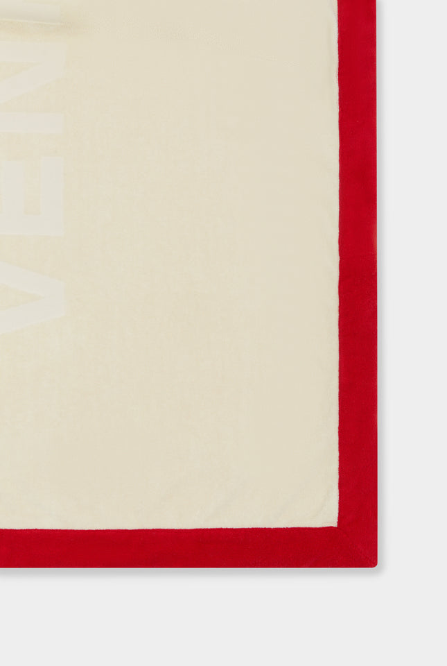 Venroy Border Towel -  Cream/Red