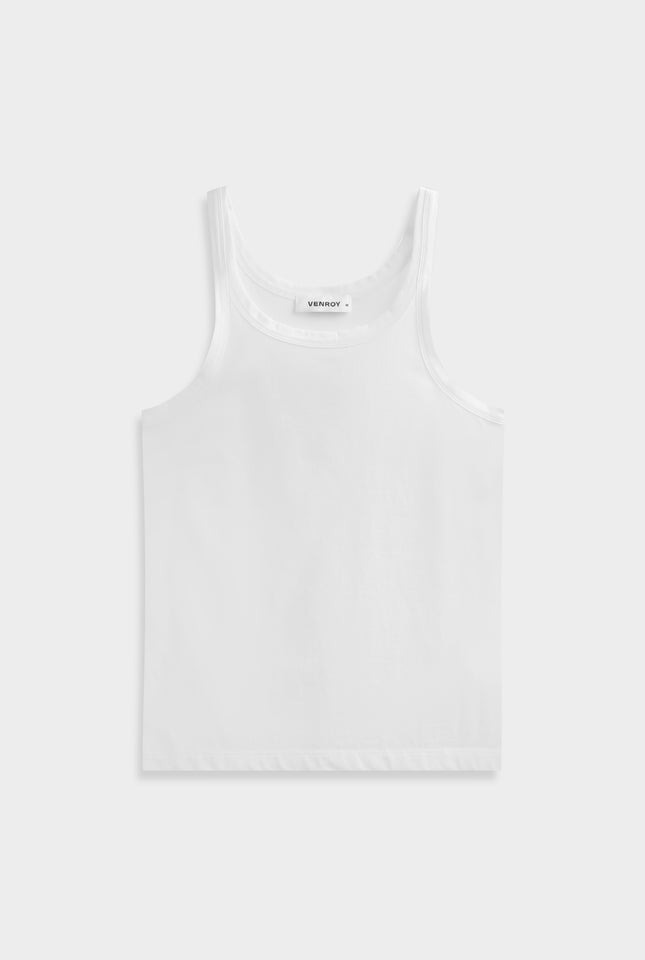 Lightweight Slim Fit Tank - White