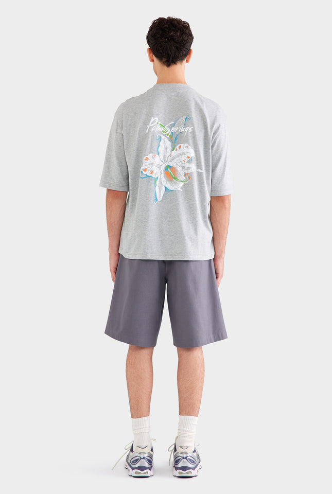 Oversized Cotton T Shirt - Grey Marl Lily