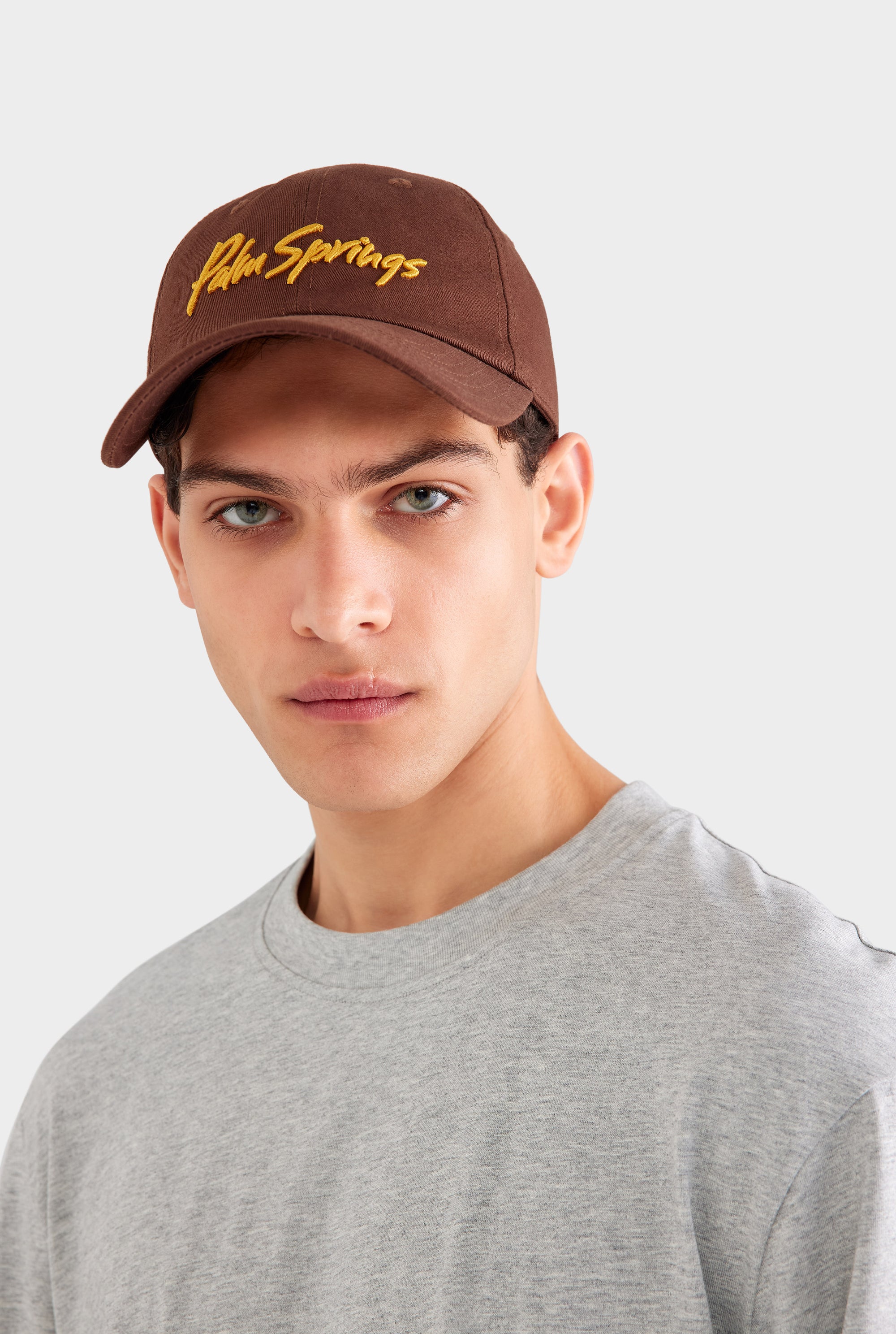 Palm Springs Cotton Logo Cap - Chocolate/Yellow Gold