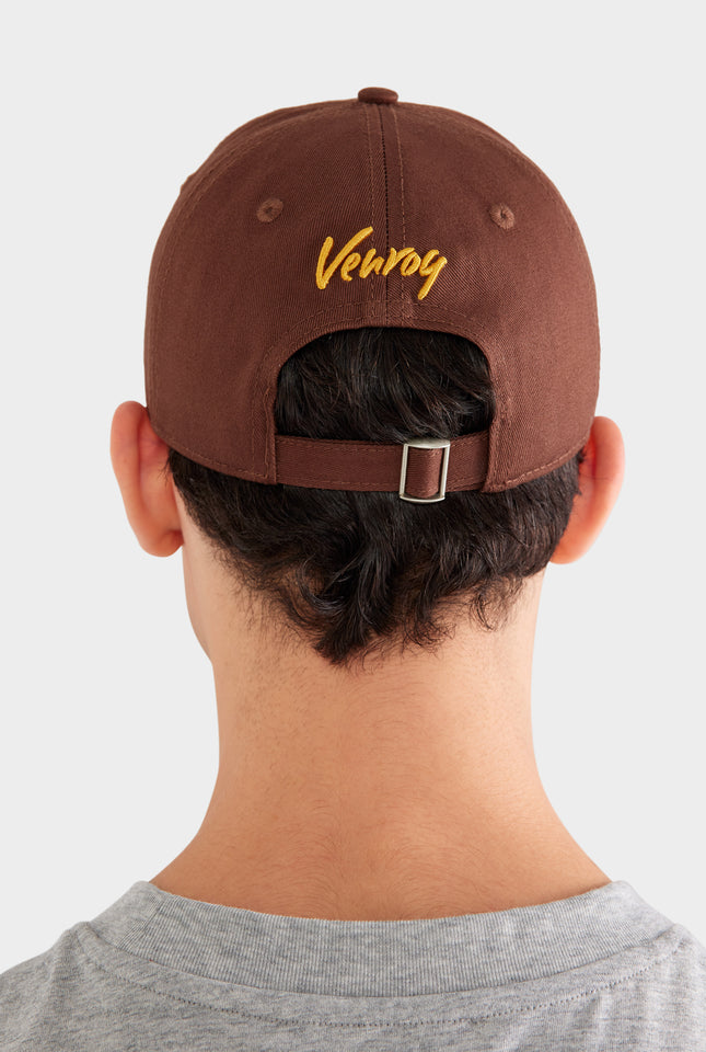 Palm Springs Cotton Logo Cap - Chocolate/Yellow Gold