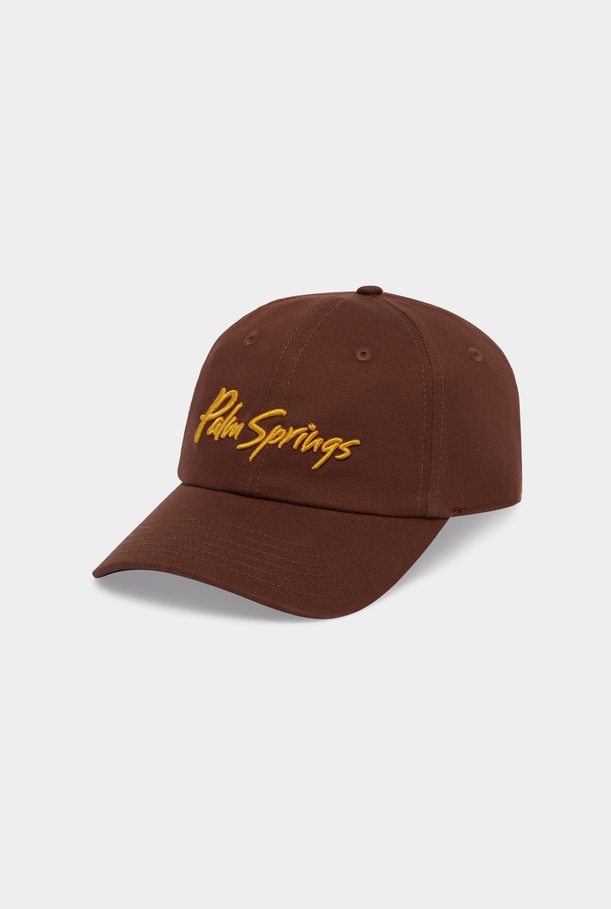 Palm Springs Cotton Logo Cap - Chocolate/Yellow Gold