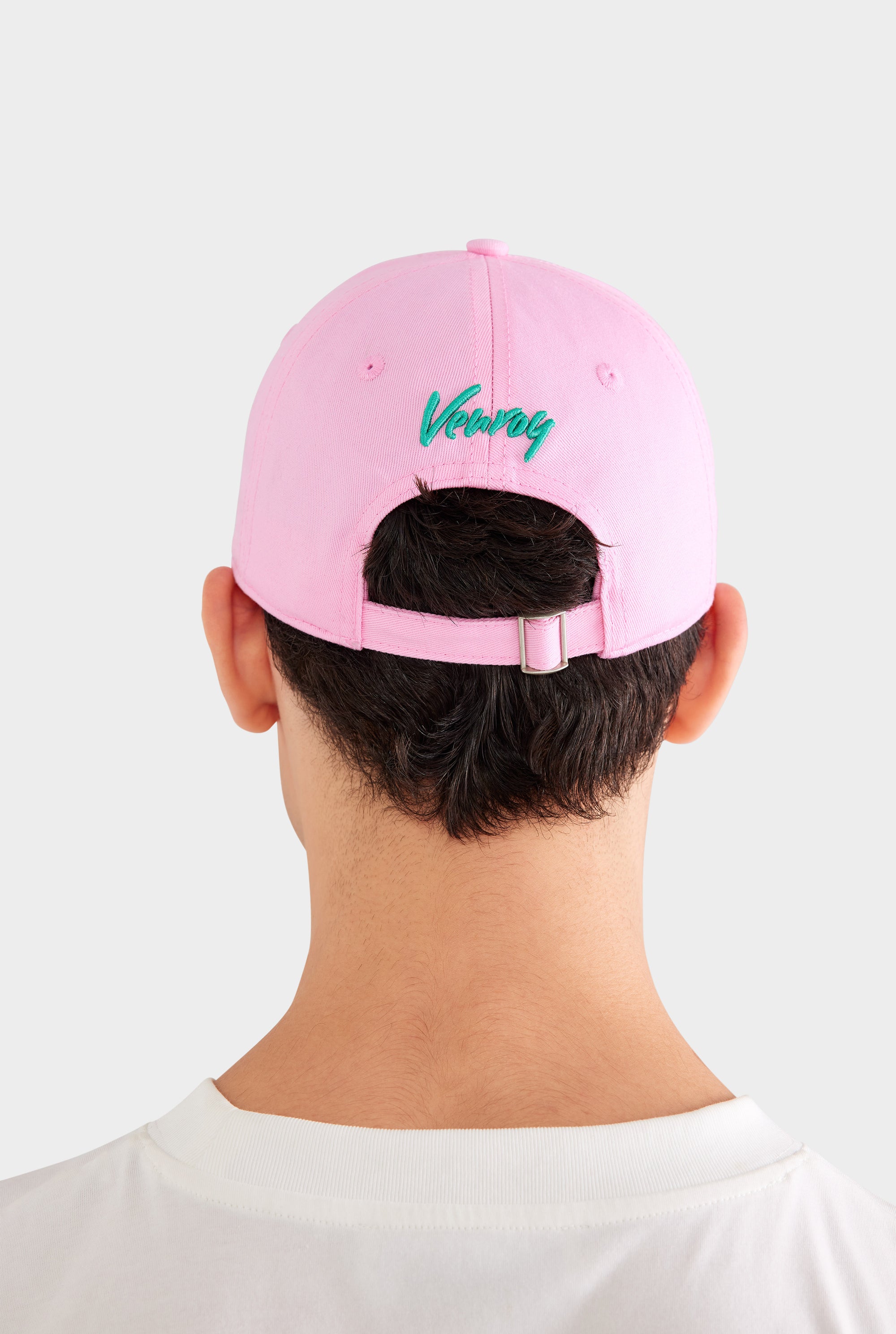 Palm Springs Cotton Logo Cap - Pink/Jade Green