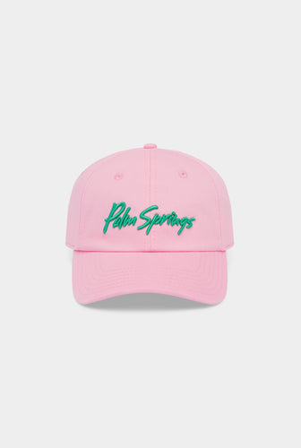 Palm Springs Cotton Logo Cap - Pink/Jade Green