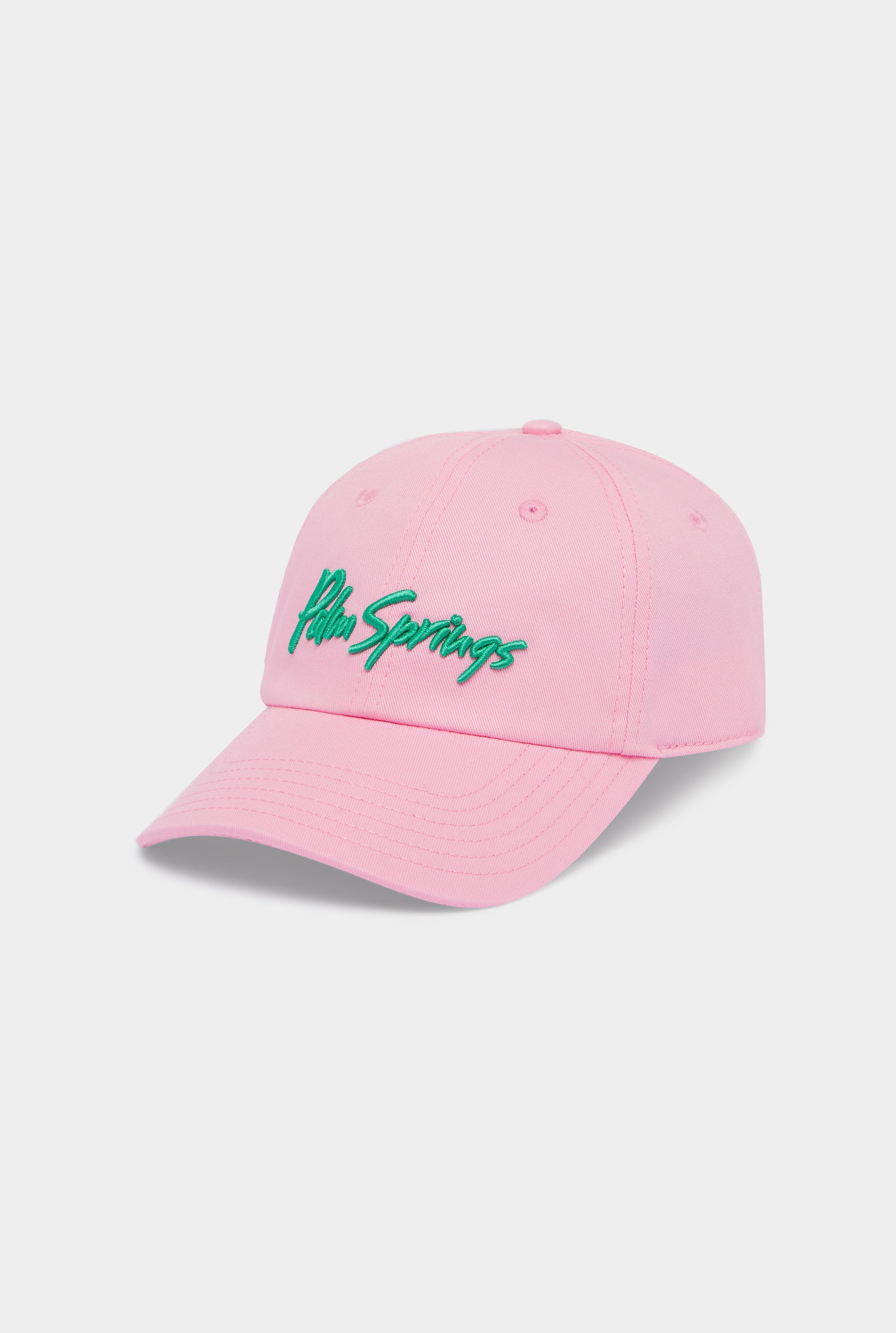 Palm Springs Cotton Logo Cap - Pink/Jade Green