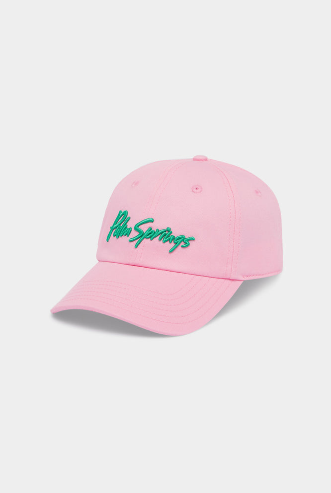 Palm Springs Cotton Logo Cap - Pink/Jade Green