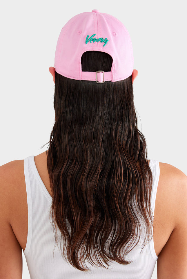 Palm Springs Cotton Logo Cap - Pink/Jade Green