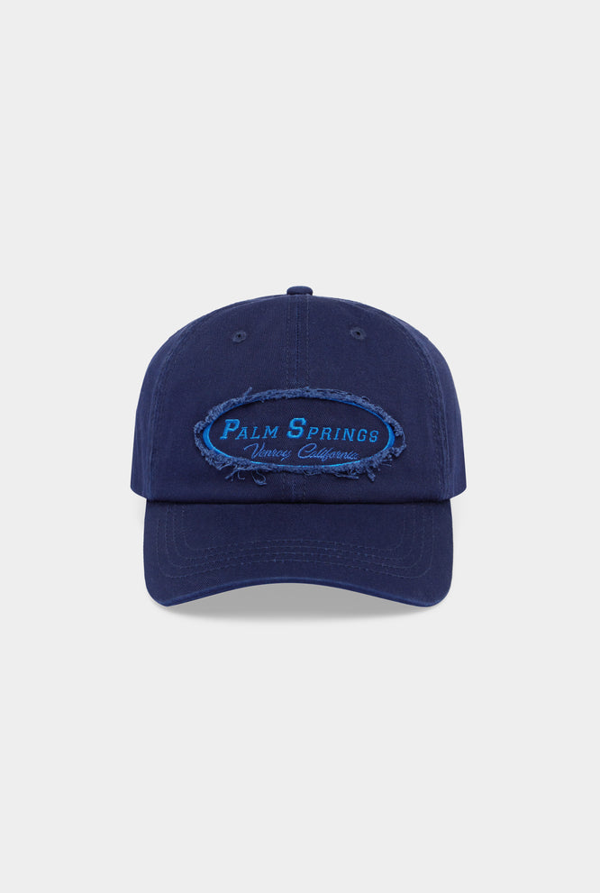Palm Springs Patch Cotton Logo Cap - Navy/Blue