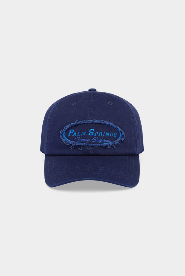 Palm Springs Patch Cotton Logo Cap - Navy/Blue