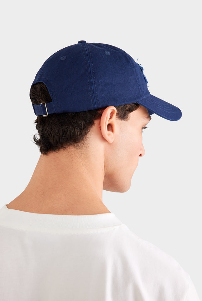 Palm Springs Patch Cotton Logo Cap - Navy/Blue