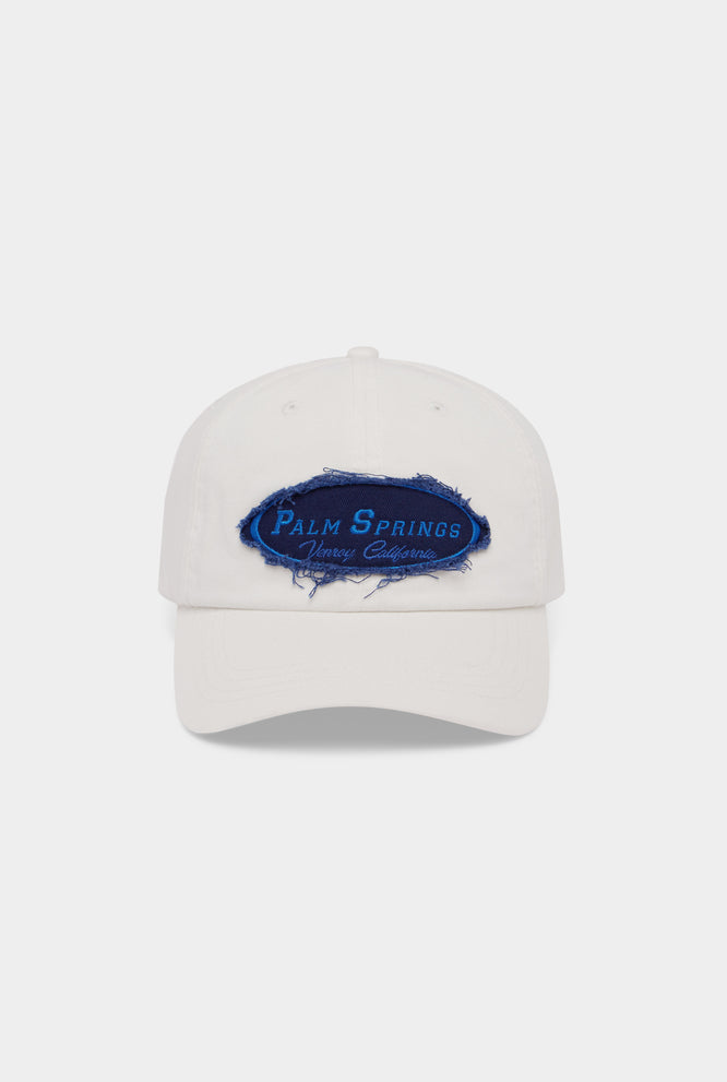 Palm Springs Patch Cotton Logo Cap - White/Blue