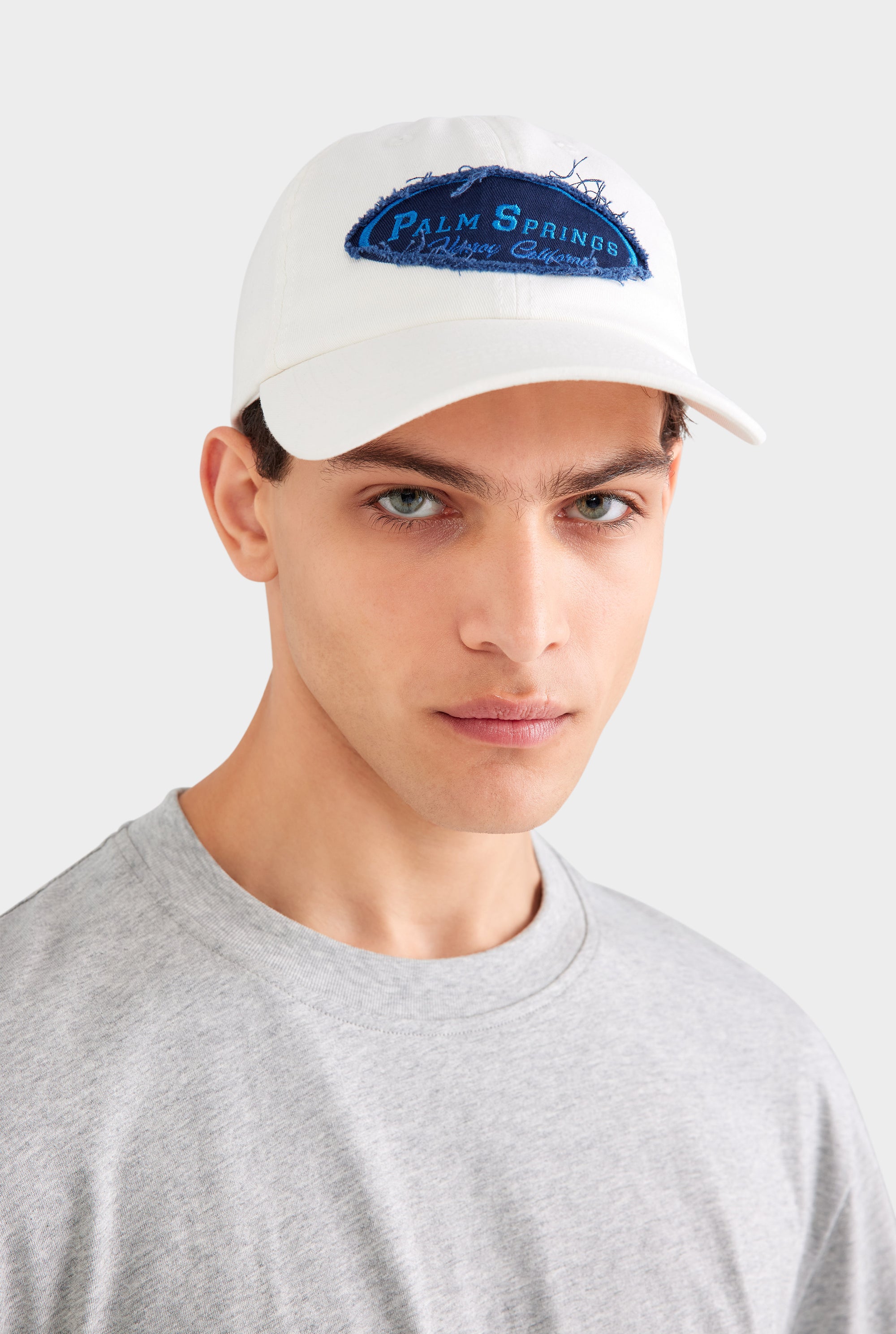 Palm Springs Patch Cotton Logo Cap - White/Blue
