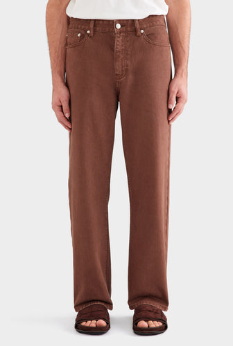 Pigment Dyed Straight Leg Denim Jean - Brown