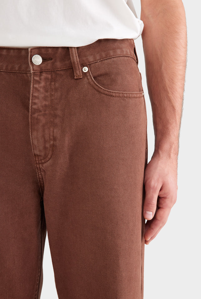 Pigment Dyed Straight Leg Denim Jean - Brown