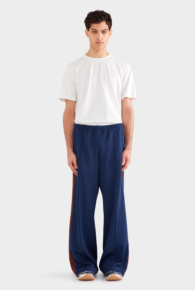 Jersey Track Pant - Navy Blue/Chocolate