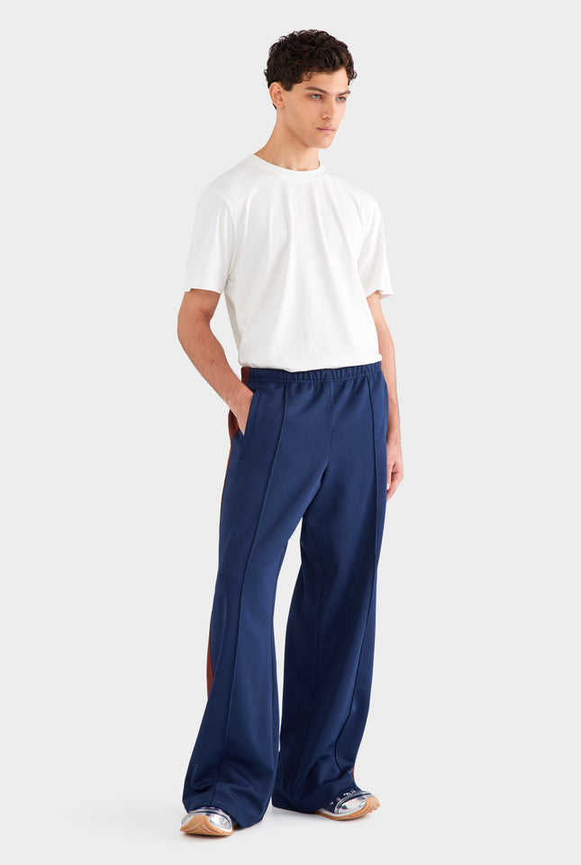 Jersey Track Pant - Navy Blue/Chocolate