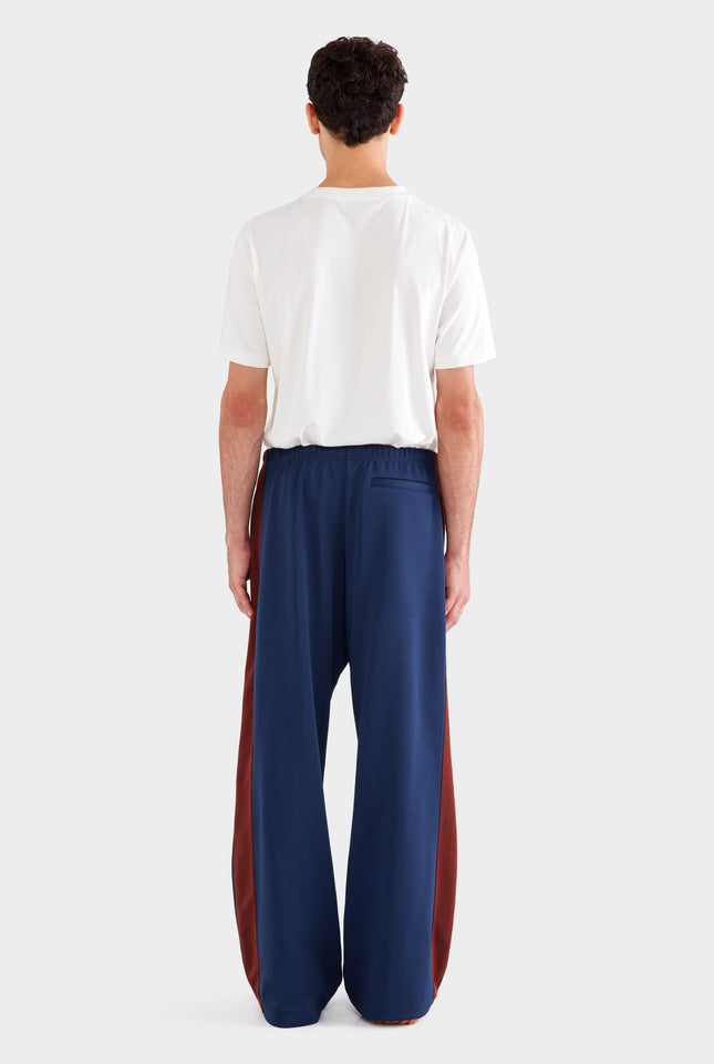 Jersey Track Pant - Navy Blue/Chocolate