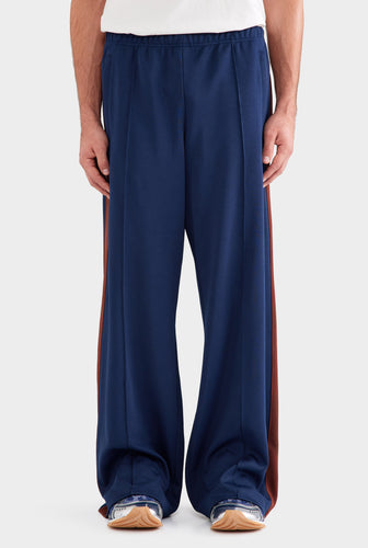 Jersey Track Pant - Navy Blue/Chocolate