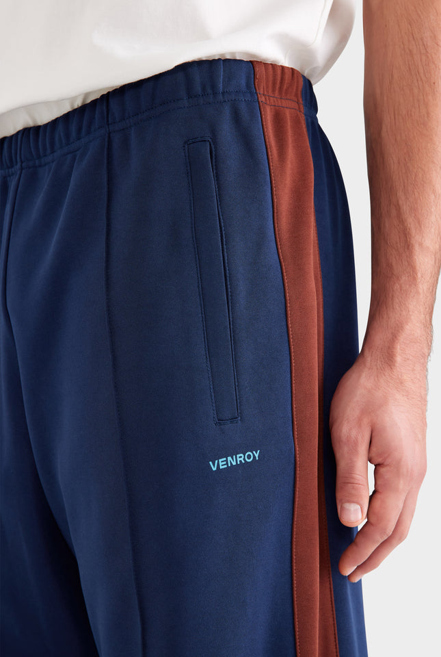 Jersey Track Pant - Navy Blue/Chocolate