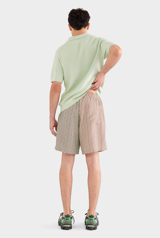 Relaxed Cotton Knit Open Neck Polo - Pale Aqua