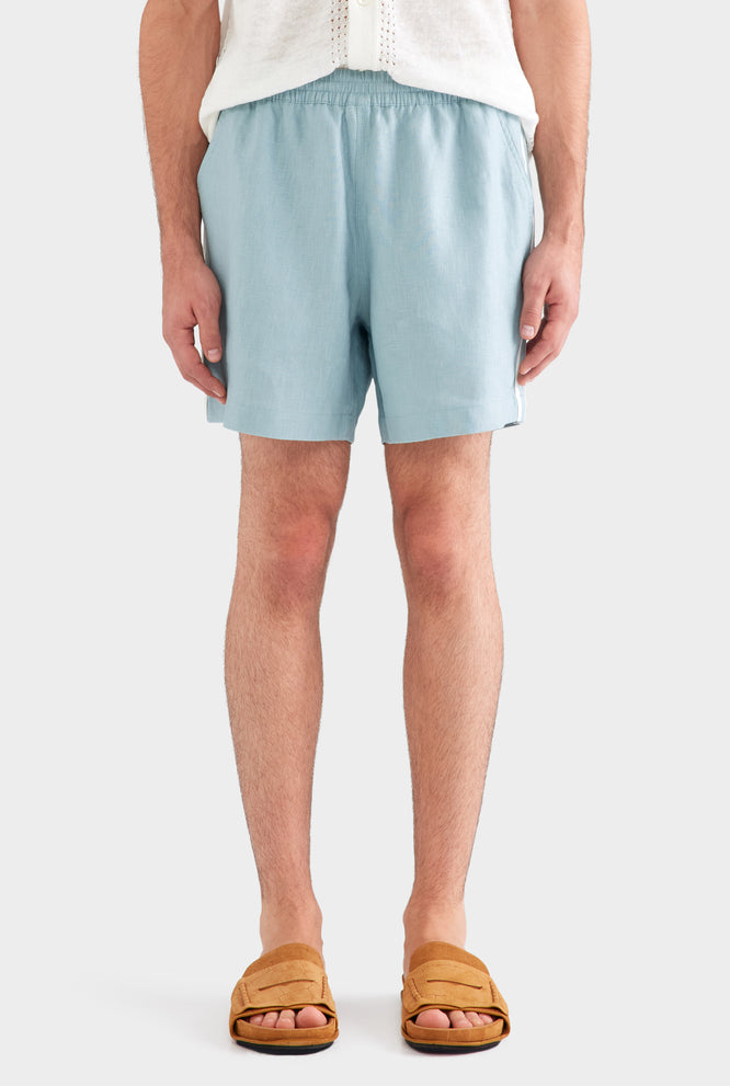Lounge Short - Off White/Teal Orange Stripe Tape
