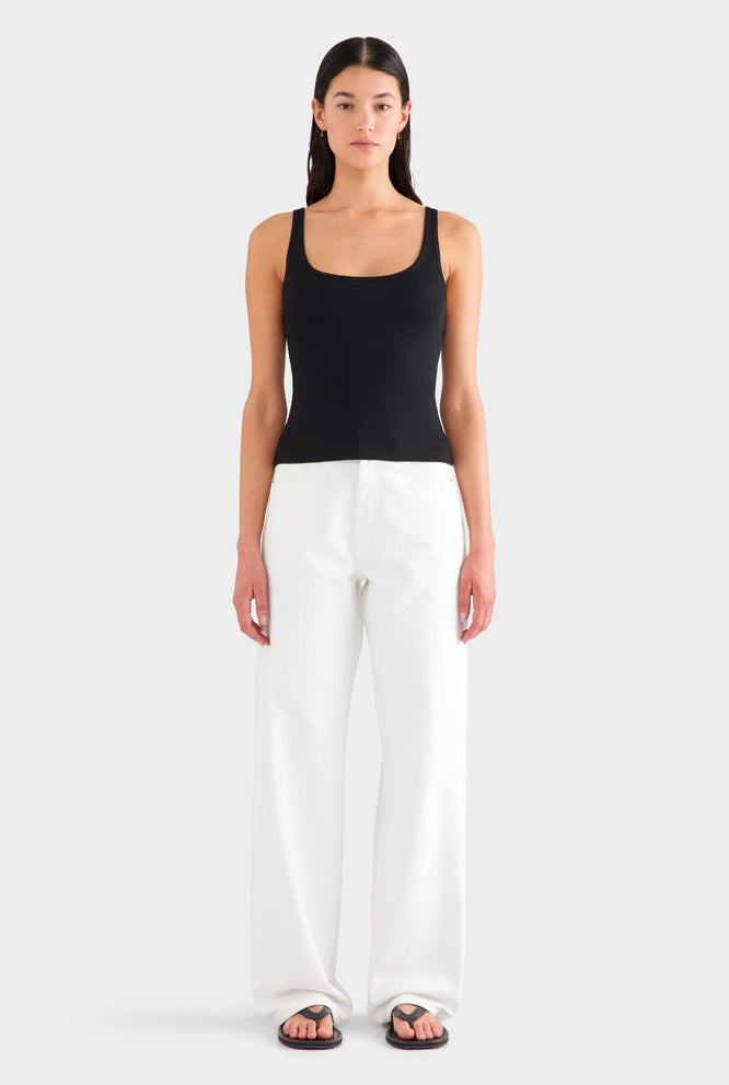 Rib Jersey Tank - Black