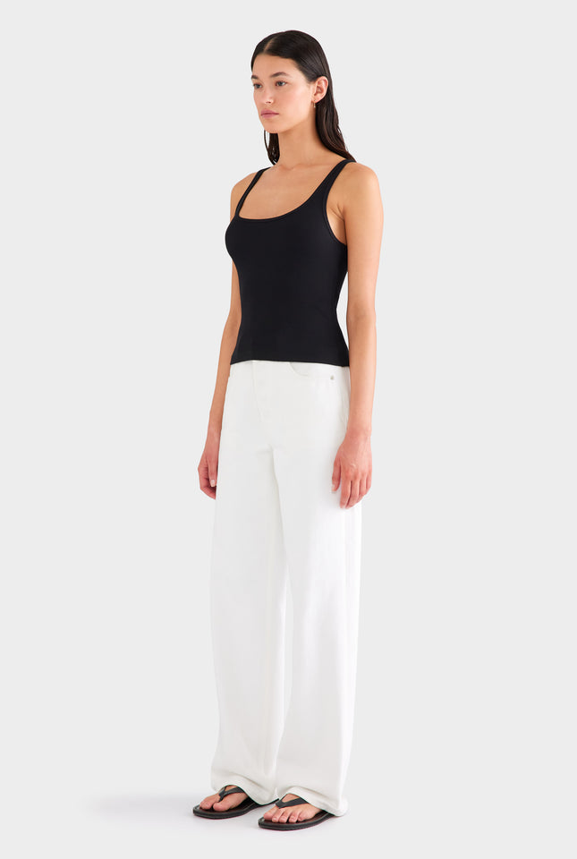 Rib Jersey Tank - Black