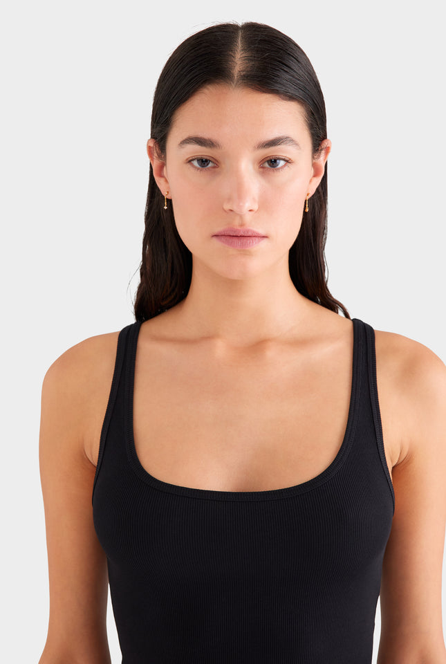 Rib Jersey Tank - Black