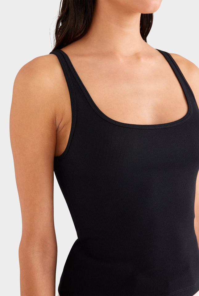 Rib Jersey Tank - Black