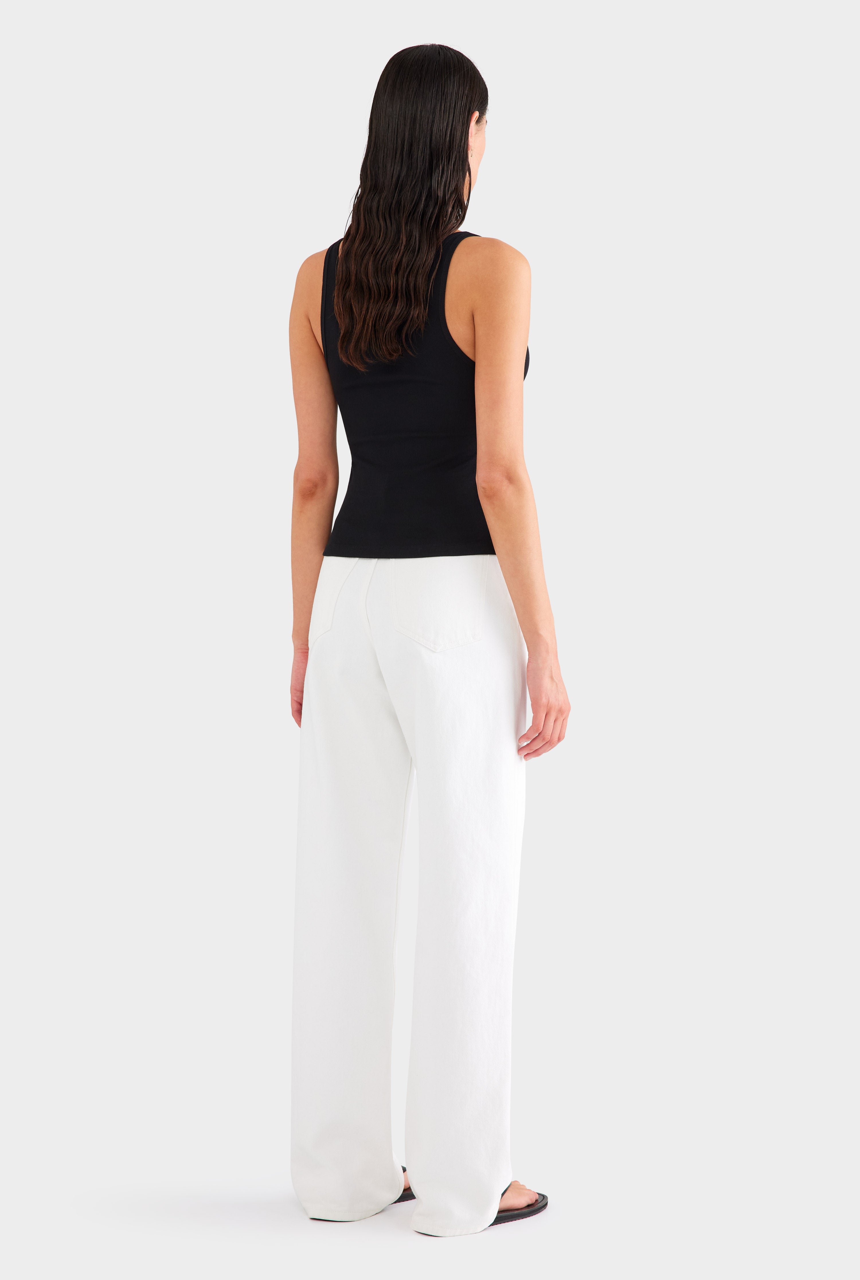Rib Jersey Tank - Black