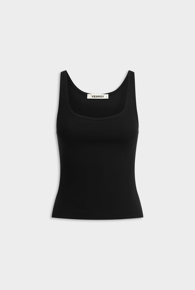 Rib Jersey Tank - Black