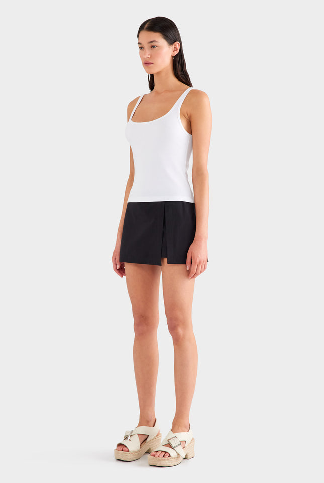 Rib Jersey Tank - White