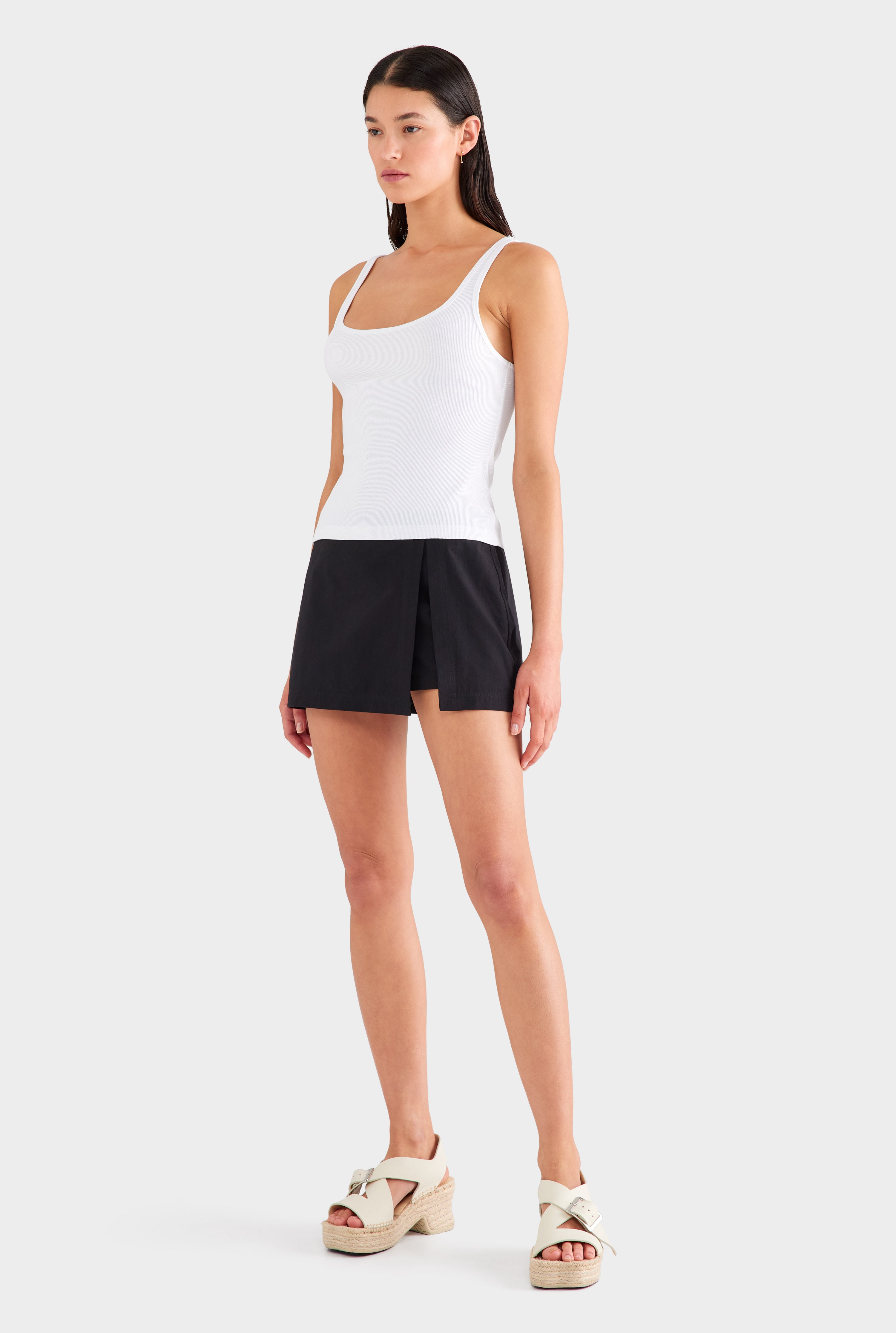 Rib Jersey Tank - White