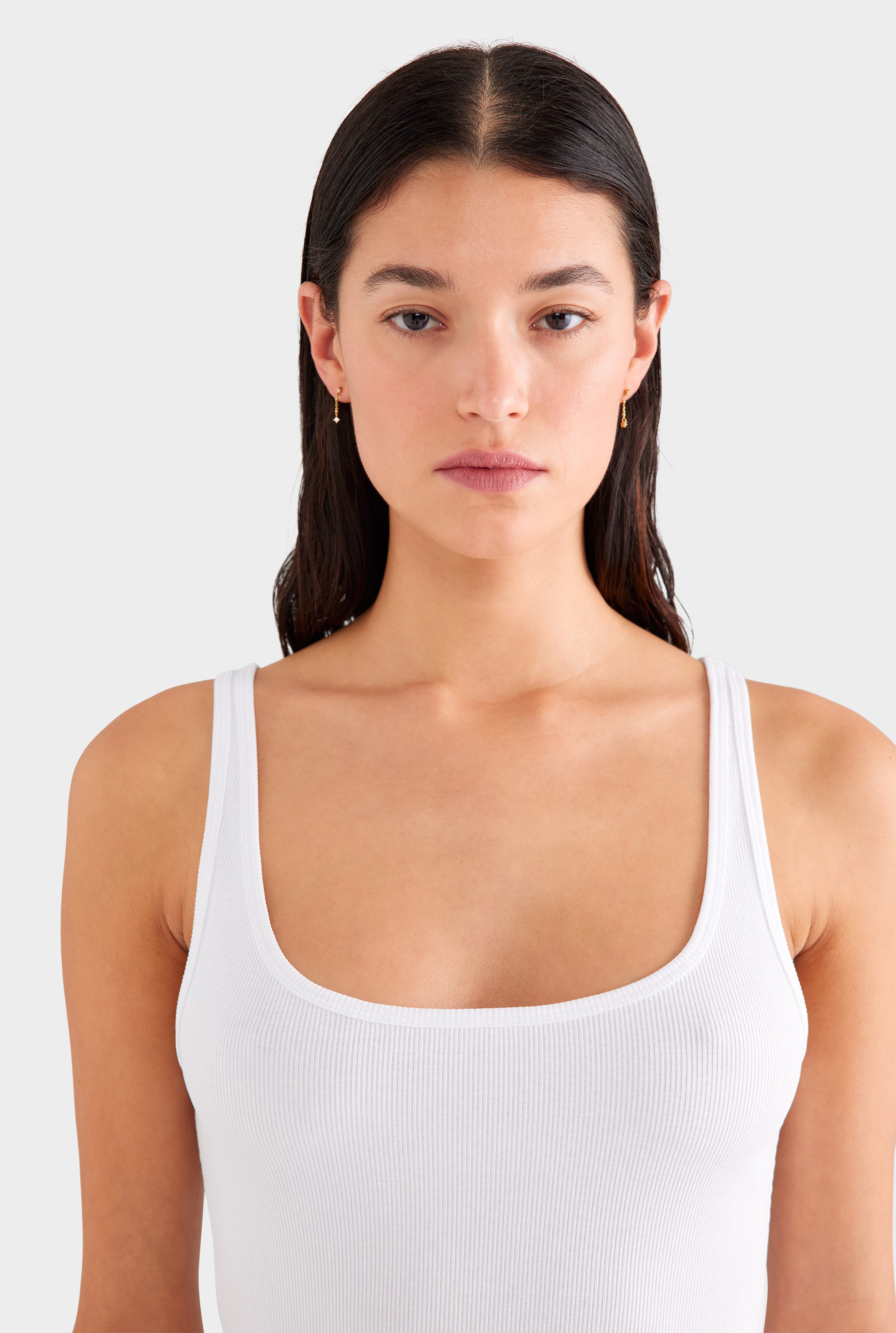 Rib Jersey Tank - White