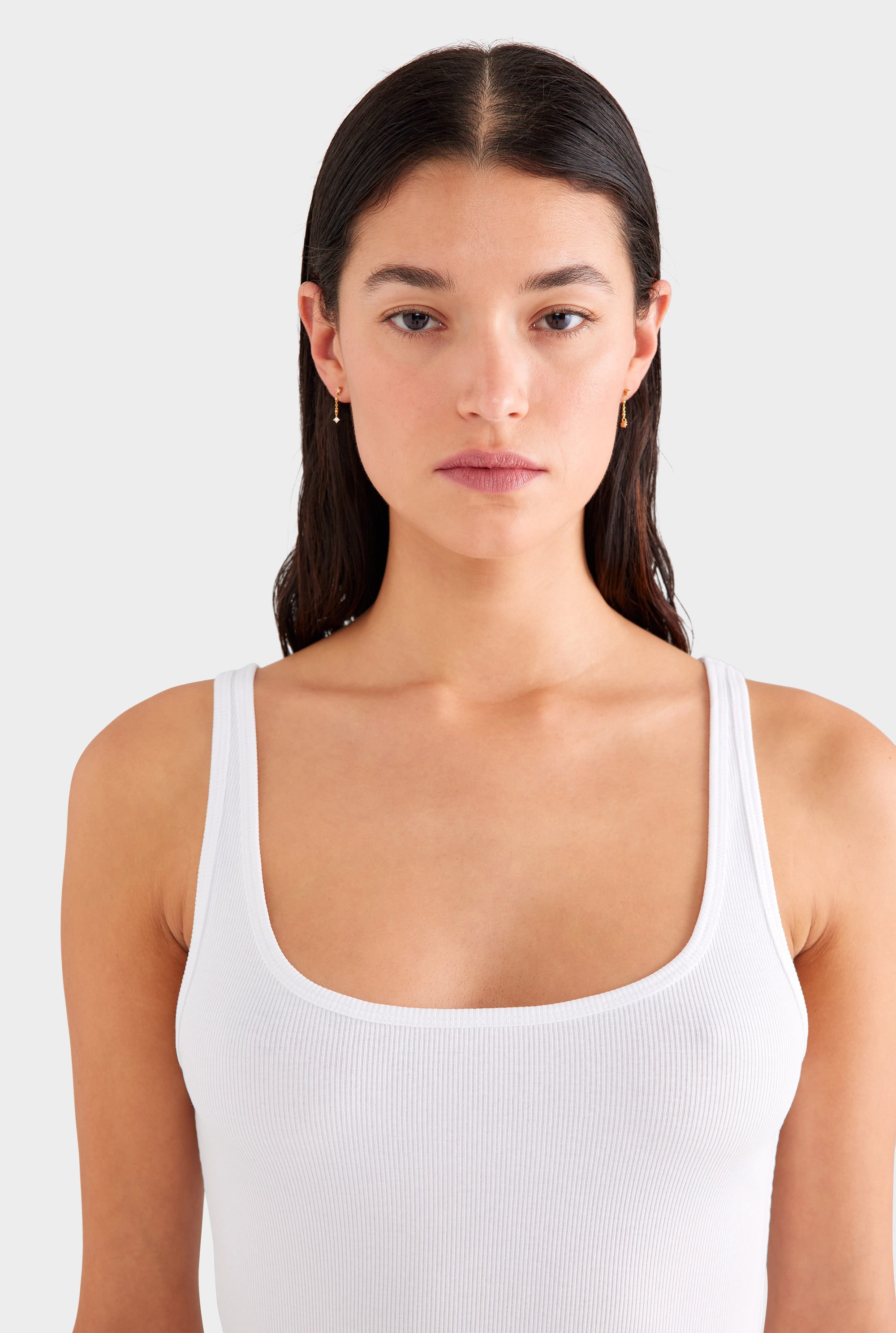 Rib Jersey Tank - White